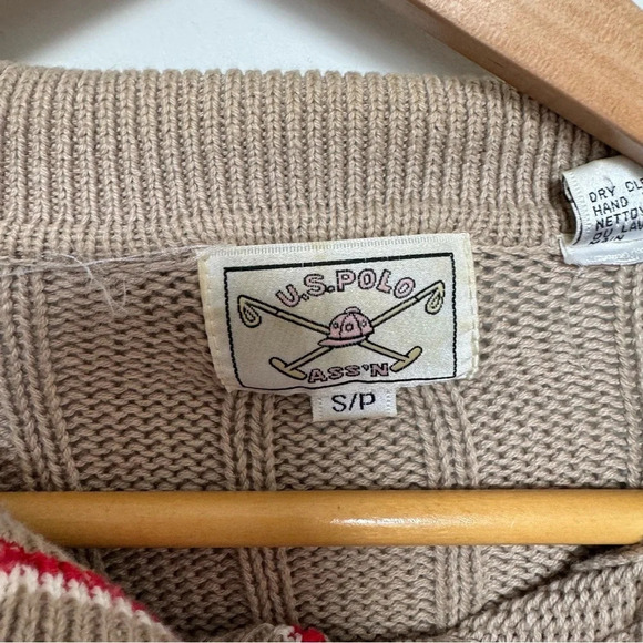 Neutral vintage polo assn cable knit preppy knit S - Picture 4 of 6